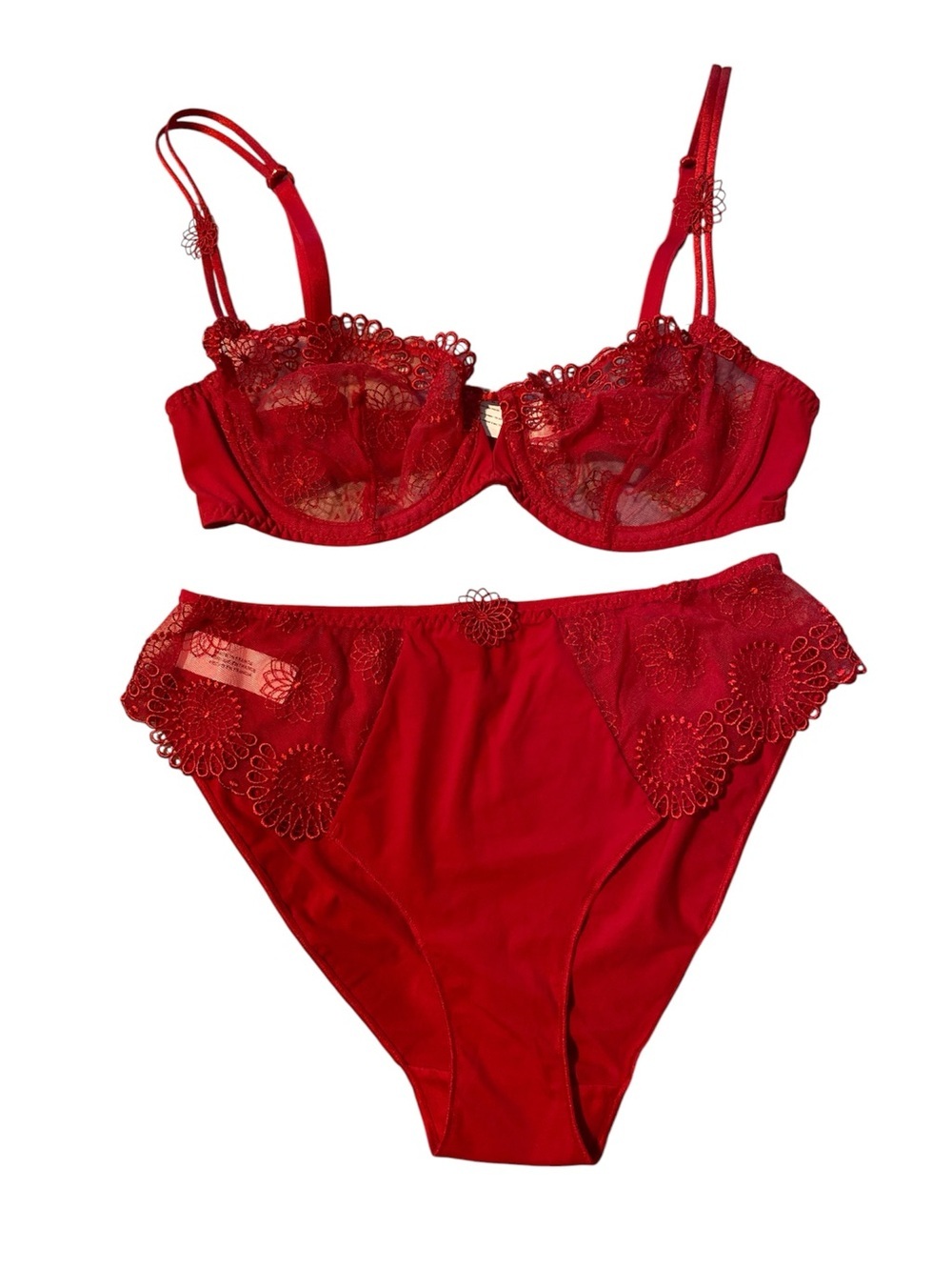 NWOT Euro Red Lace Underwire Bra & Brief Set - Women's Intimates